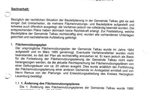 Einstellung Bauleitplanung